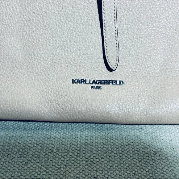 Karl Lagerfeld “Toby” Blush Pink Leather Tote with Tassel Charm - Picture 5 of 16